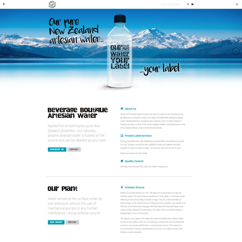 Beverage Boutique -Brochure Site