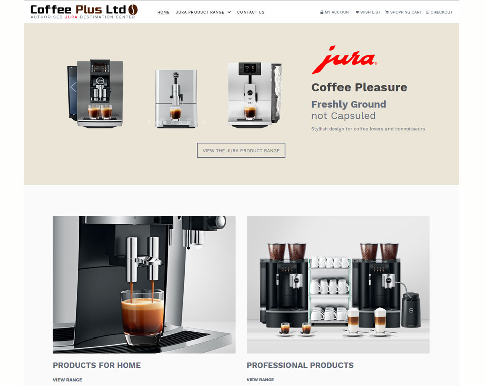 Jura Coffee Plus - Ecommerce Website