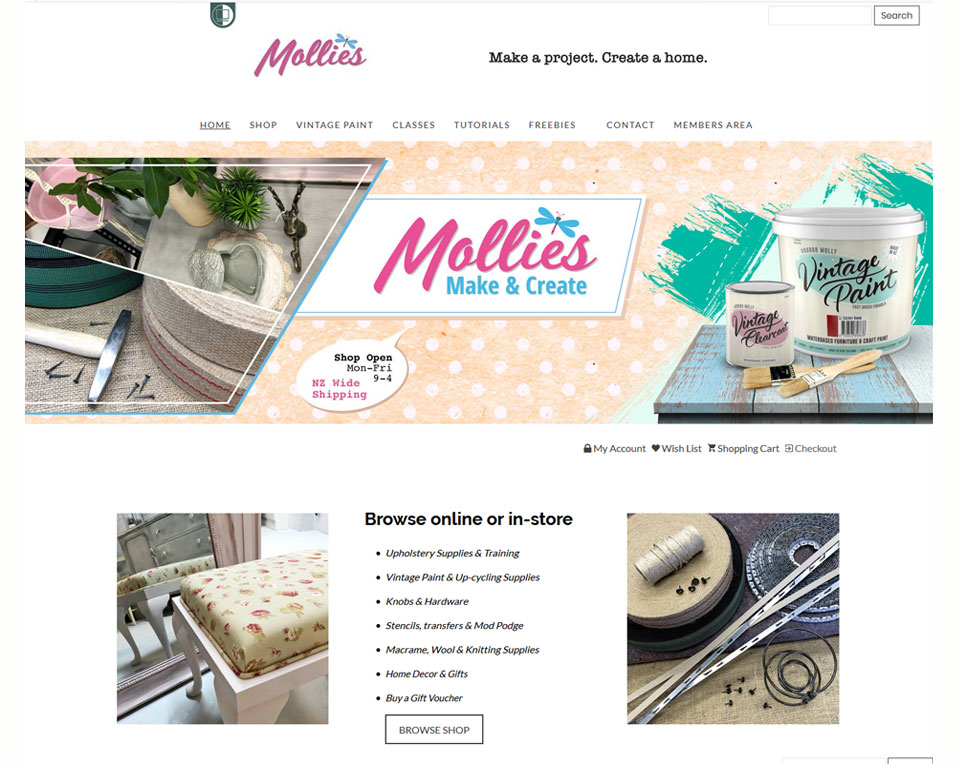 Mollies Make and Create - E-commerce and Training