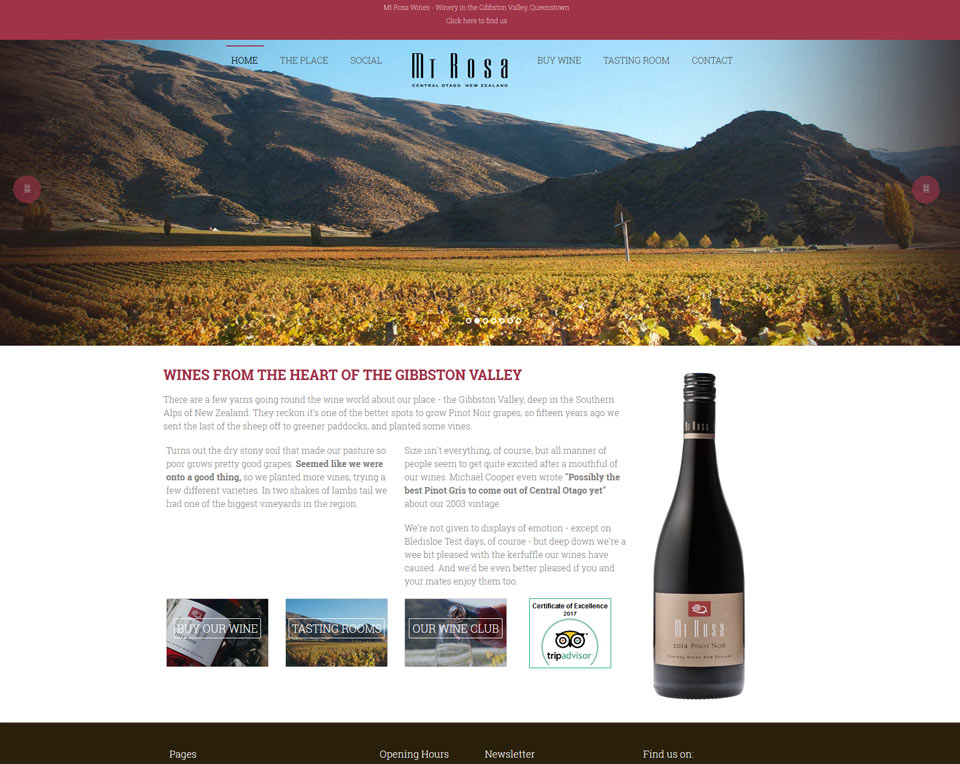 Mt Rosa Wines - Ecommerce Website